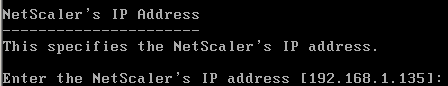 Citrix Netscaler VPX - Adresse NSIP (NetScaler IP)